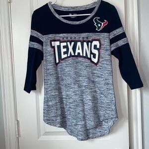 NFL Houston Texans Navy and Gray Kids Long Sleeve Tee